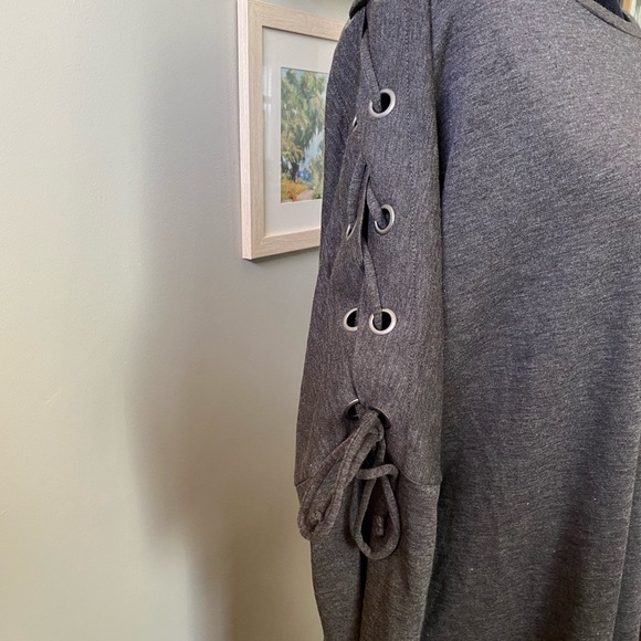 NWT Bobeau Cold Shoulder Gray Knit Sweater Dress 2X - Picture 6 of 16